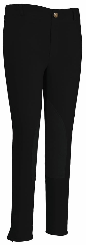 TuffRider Children's Cotton Pull-On Knee Patch Breeches 6 Black