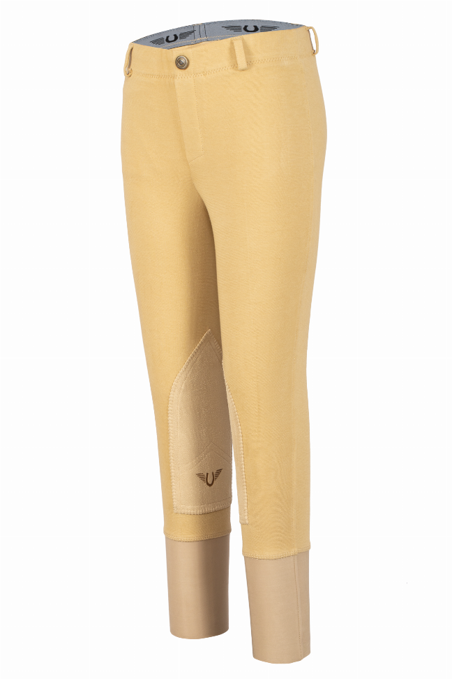 TuffRider Children's Cotton Pull-On Knee Patch Breeches 10 Light Tan