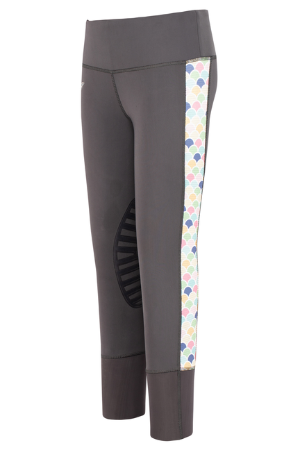 TuffRider Children's Iris EquiCool Riding Tights  Large  Charcoal/Print 