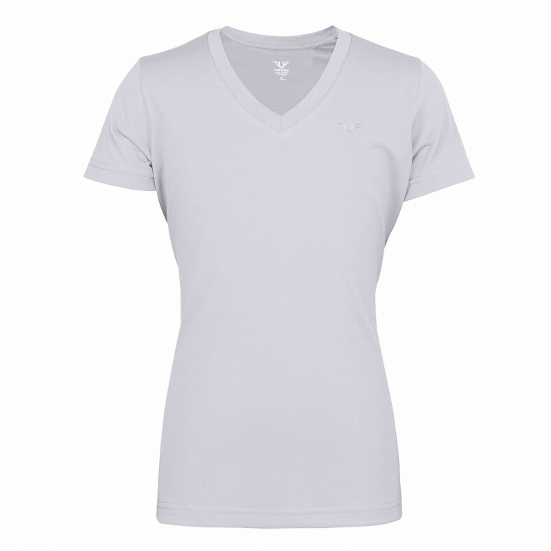 TuffRider Children's Taylor Tee Short Sleeve T-Shirt X-Large Lilac Gray