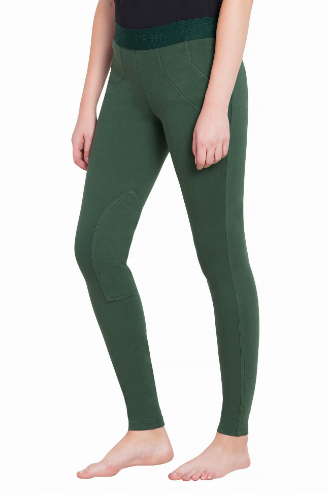 TuffRider Ladies Cotton Schoolers Riding Tights  28  Hunter 