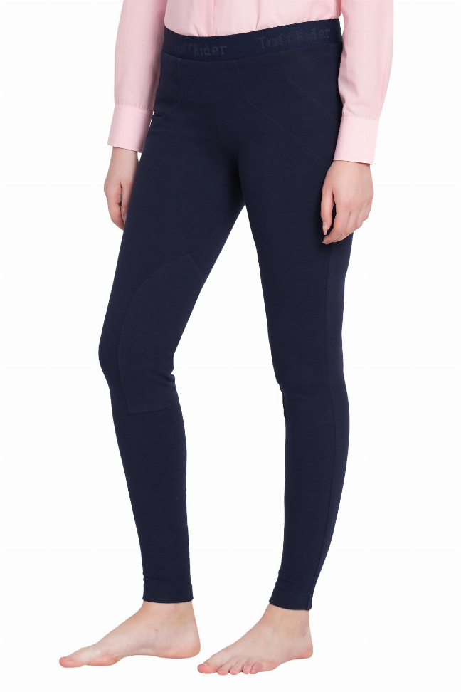 TuffRider Ladies Cotton Schoolers Riding Tights  28  Navy 