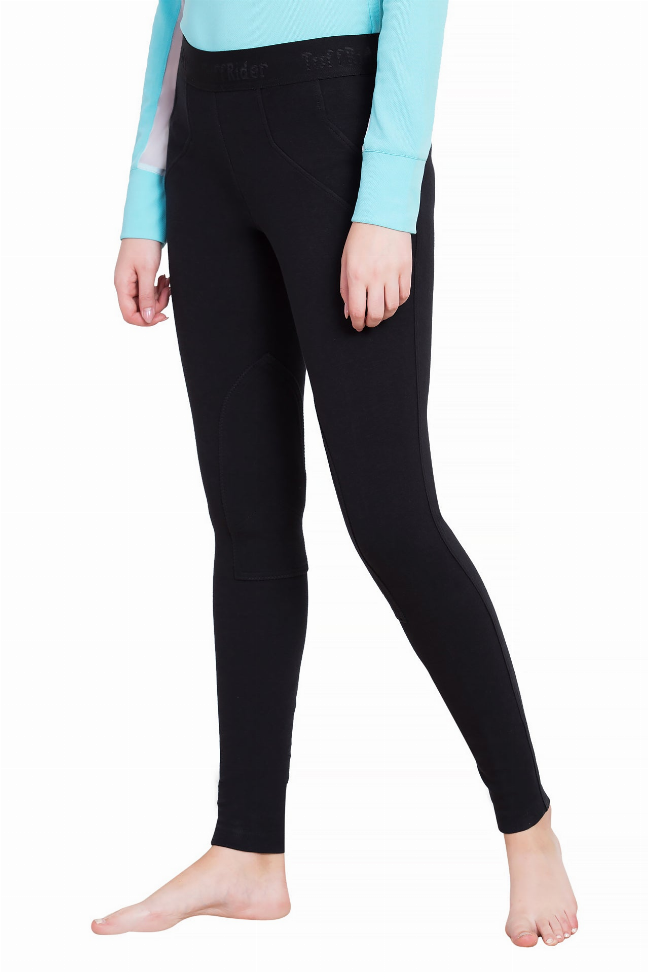 TuffRider Ladies Cotton Schoolers Riding Tights  28  Black 