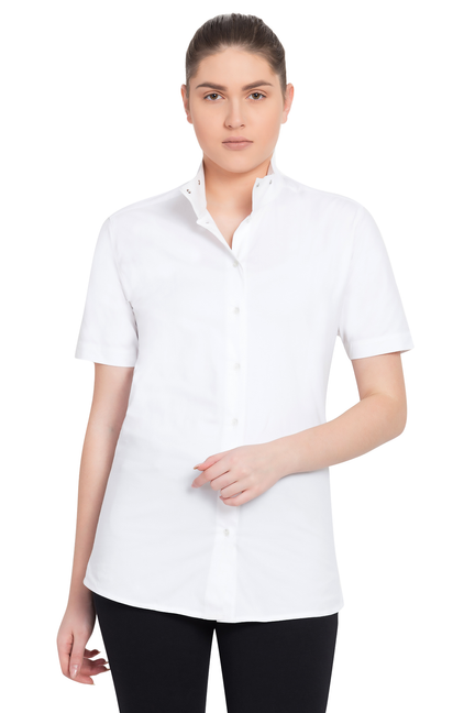 TuffRider Ladies Starter Short Sleeve Show Shirt  34  White 
