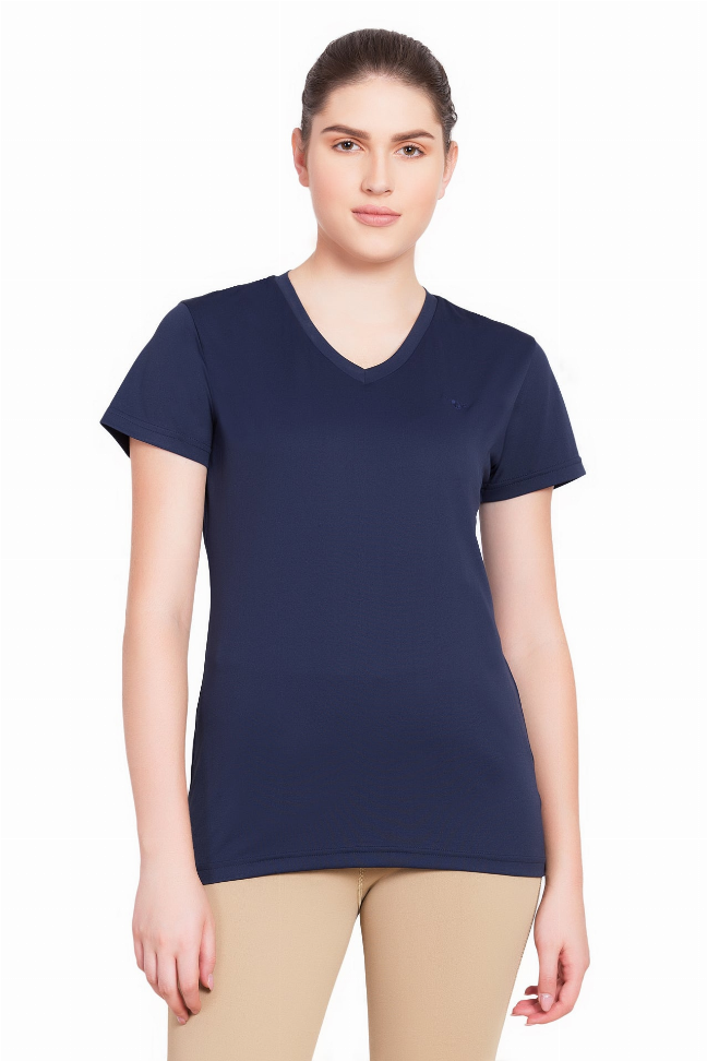 Tuffrider Ladies Taylor Tee Short Sleeve T-Shirt XS Ensign Blue