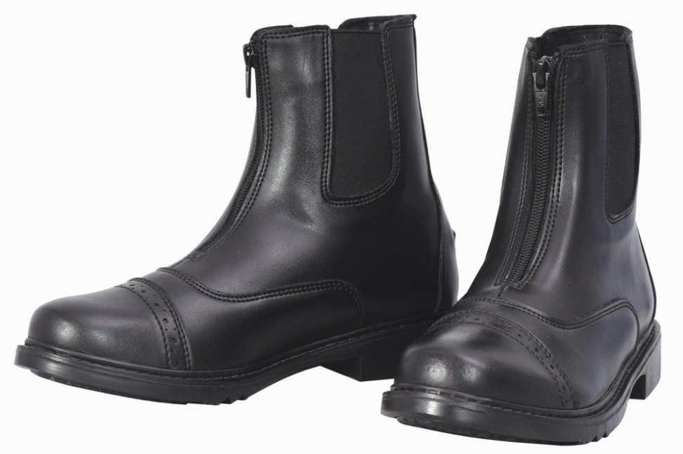 TuffRider Women Starter Synthetic Leather Front Zipper Paddock Boots 9 Regular Black