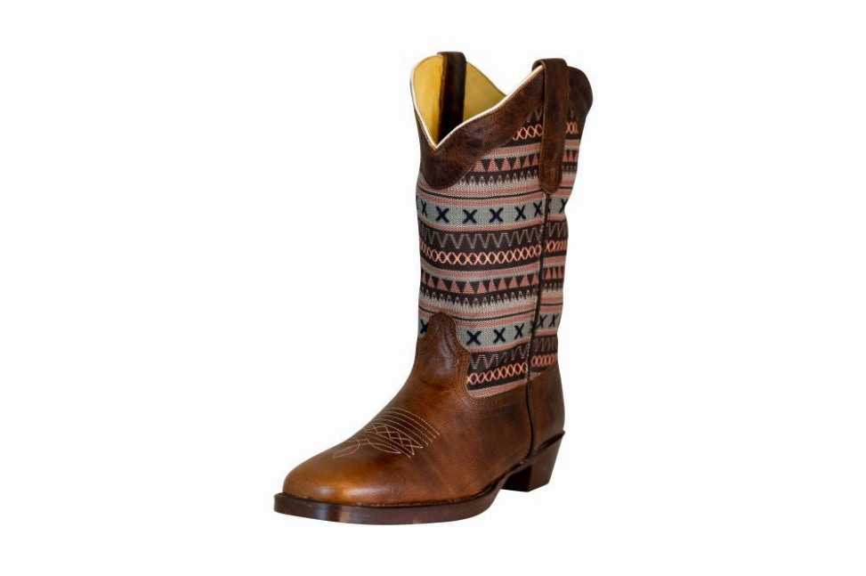 TuffRider Women String Embroidered Leather Square Toe Western Boots