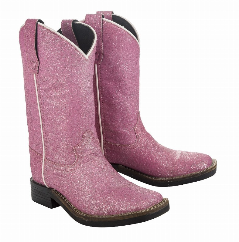 Tuffrider Youth Pink Glitter Western Boot 4 Pink