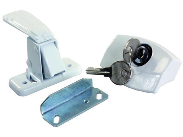 Camper Door Latch, Locking, White