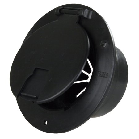 Deluxe Round Electric Cable Hatch W/Back, Black