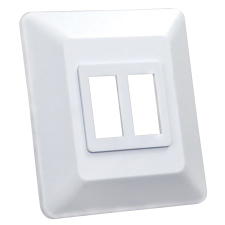 Double Switch Base & Bezel, White