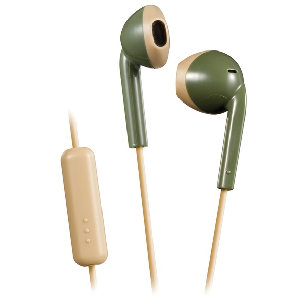 JVC HAF19MGC Retro In-Ear Wired Earbuds with Microphone (Green)