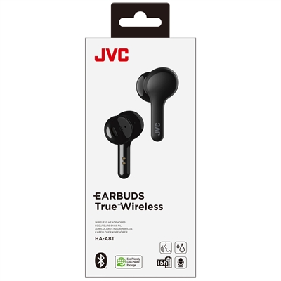 JVC HA-A8TB HA-A8T In-Ear True Wireless Stereo Bluetooth Earbuds with Microphone and Charging Case (Black)