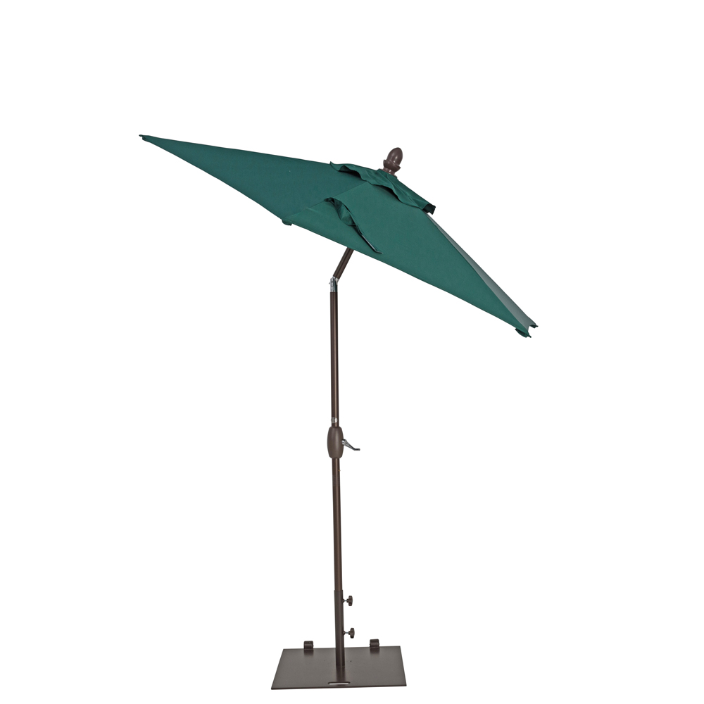 TrueShade Plus 7' Garden Parasol with Push Button Tilt and Crank Forest Green