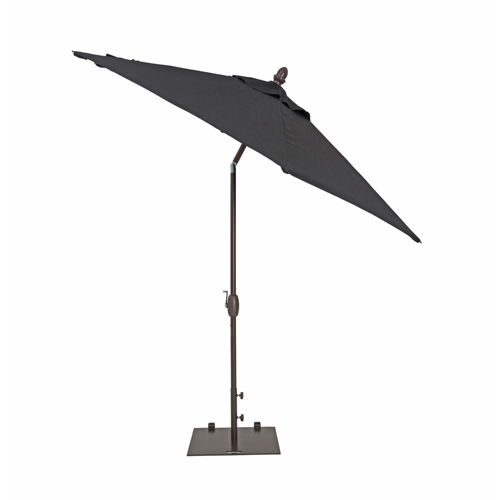 TrueShade Plus 9' Garden Parasol with Push Button Tilt and Crank Black