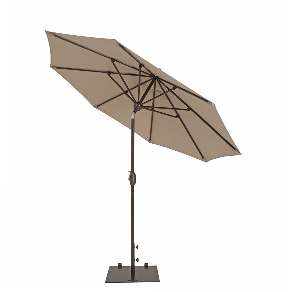 TrueShade Plus 9' Market Umbrella with Push Button Tilt Antique Beige