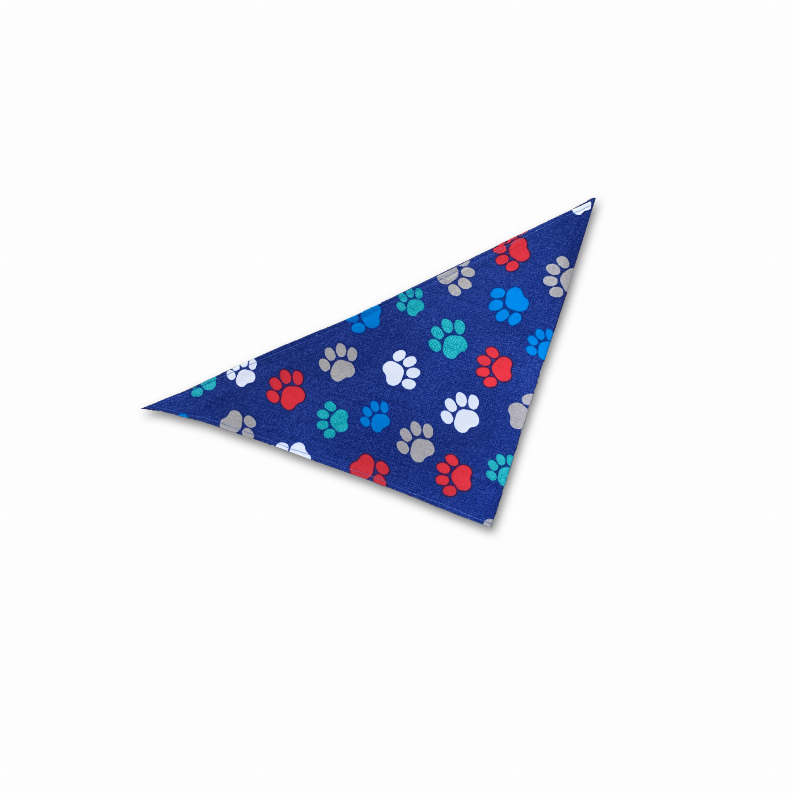 Dog Bandana - Small - 20" Multicolor Paw Print