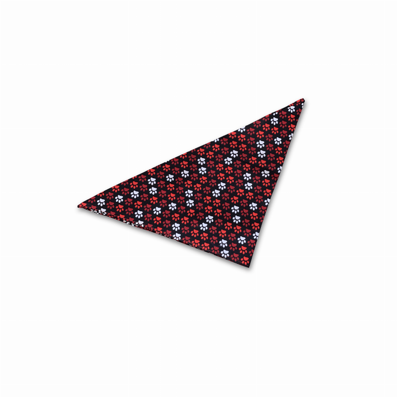 Dog Bandana - Large - 28" Red/White Paw Print