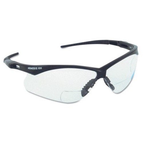 V60 Nemesis Rx Reader Safety Glasses, Black Frame, Clear Lens, +3.0 Diopter Strength, 12/Case