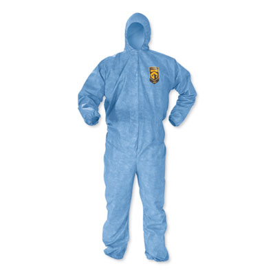 A60 Elastic-Cuff, Ankles and Back Hooded Coveralls, 3X Large, Blue, 20/Carton