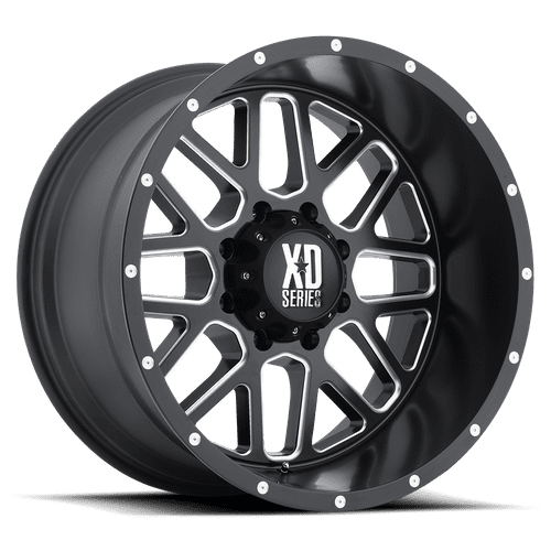 KMC XD SERIES XD820 GRENADE SATIN BLK BLK W/MILLED SPOKES 20x10 8X170 bp 4.56 b/