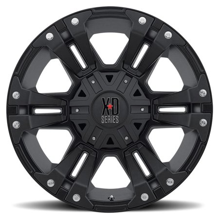 KMC XD SERIES XD822 MONSTER II SATIN BLK W/SATIN BLK ACCENTS 17x9 5X5.0 bp 4.53