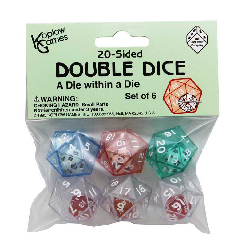 20-Sided Double Dice, Set of 6