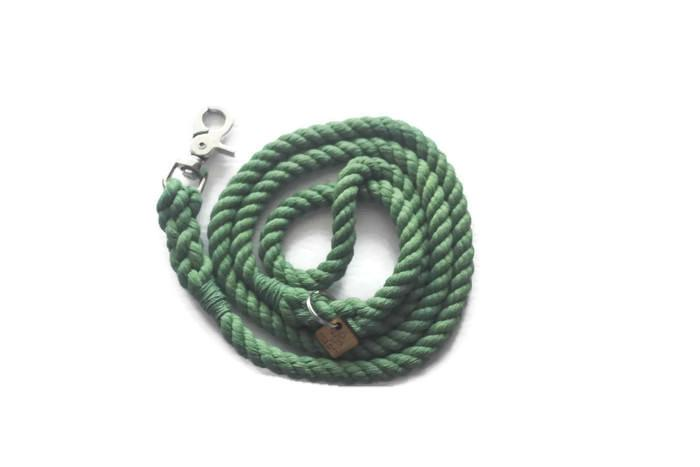 Single Color Rope Dog Leash - 6 ft Green