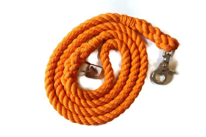 Single Color Rope Dog Leash - 6 ft Orange
