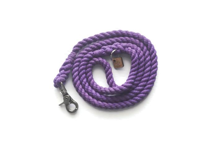 Single Color Rope Dog Leash - 6 ft Purple