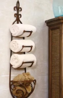 Hanging Towel Rack With Basket