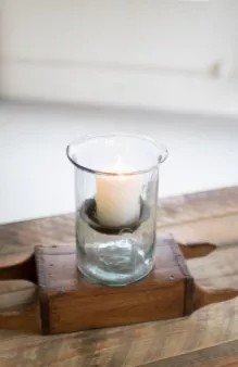 Mini Glass Candle Cylinders W Rustic Insert