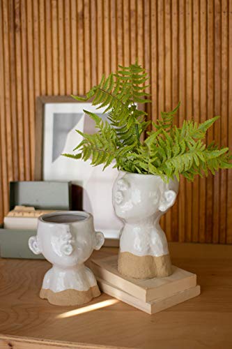 Set Of Two Ceramic Smooching Planters