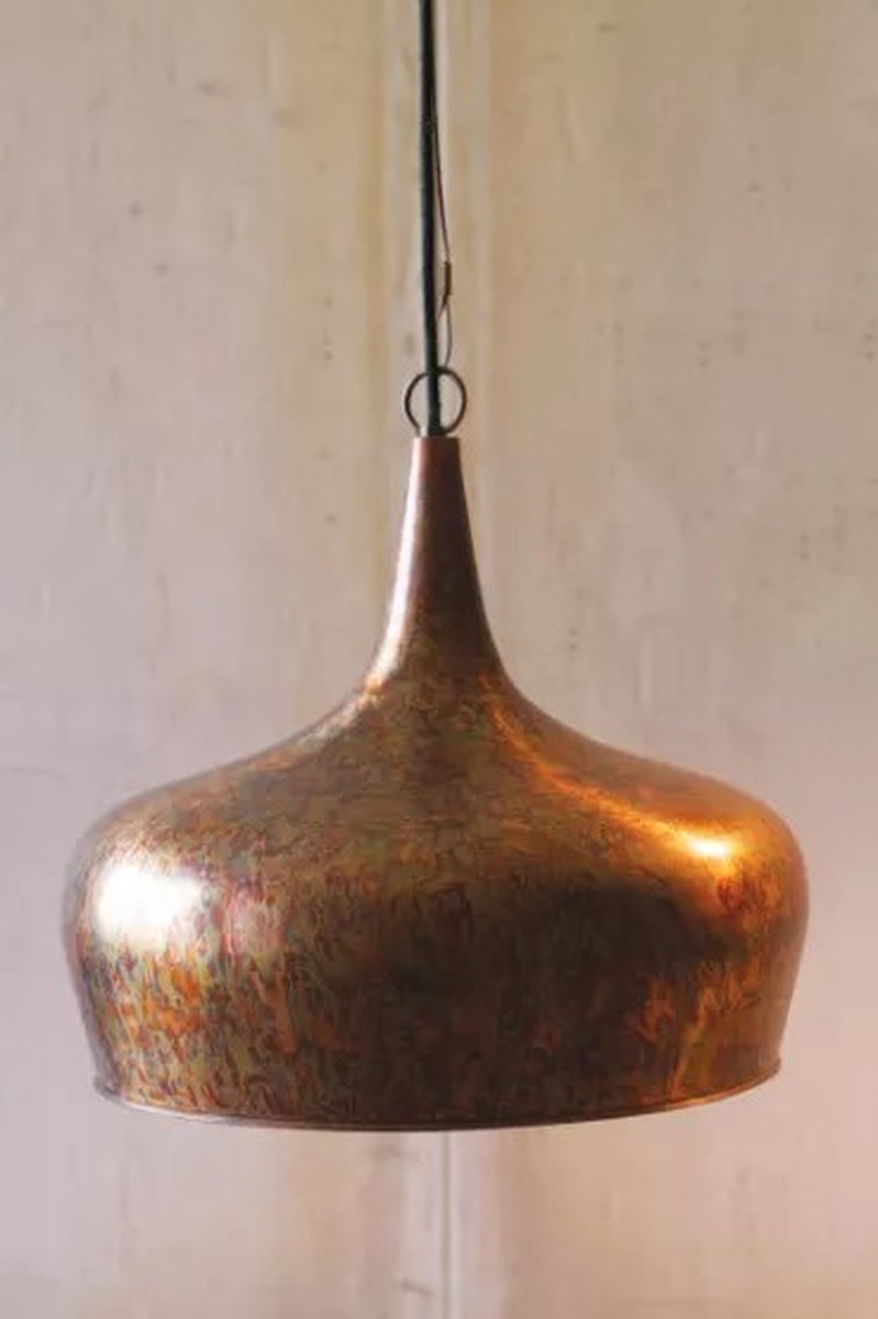 Tear Drop Pend Lamp With Rust Finish