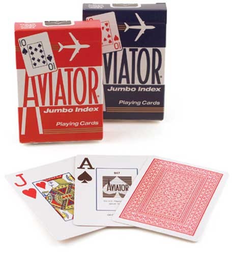 Aviator Poker, Jumbo Index, 12 Decks Red Blue