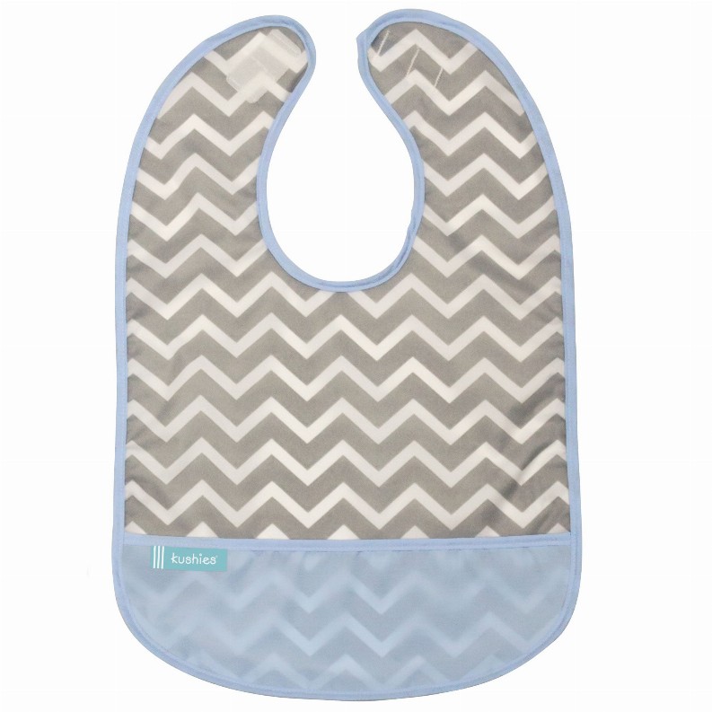 Cleanbib - 6-12m Chevron Blue Print