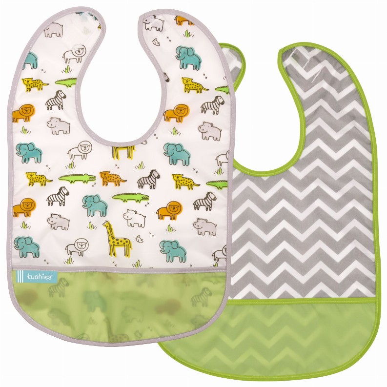 Cleanbib - 6-12m Safari / Chevron Green Print