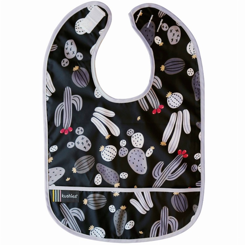 Cleanbib Waterproof Bib - 6-12m Black Cactus Print