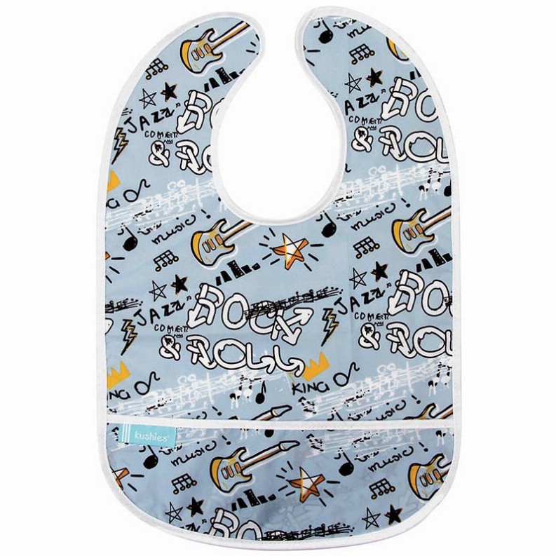 Cleanbib Waterproof Bib - 6-12m Blue Rock Graffiti Print