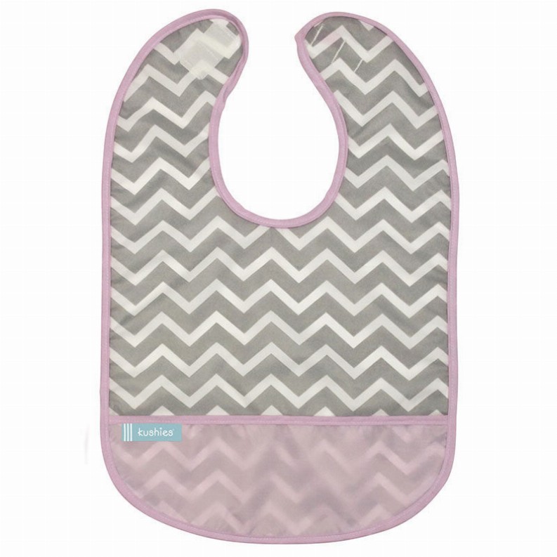 Cleanbib Waterproof Bib - 12M Plus Pink Chevron Print