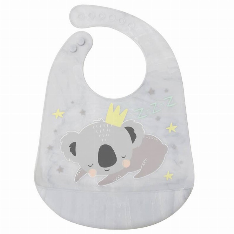 Silicatch Silicone Bib W/Pocket - Koala Print