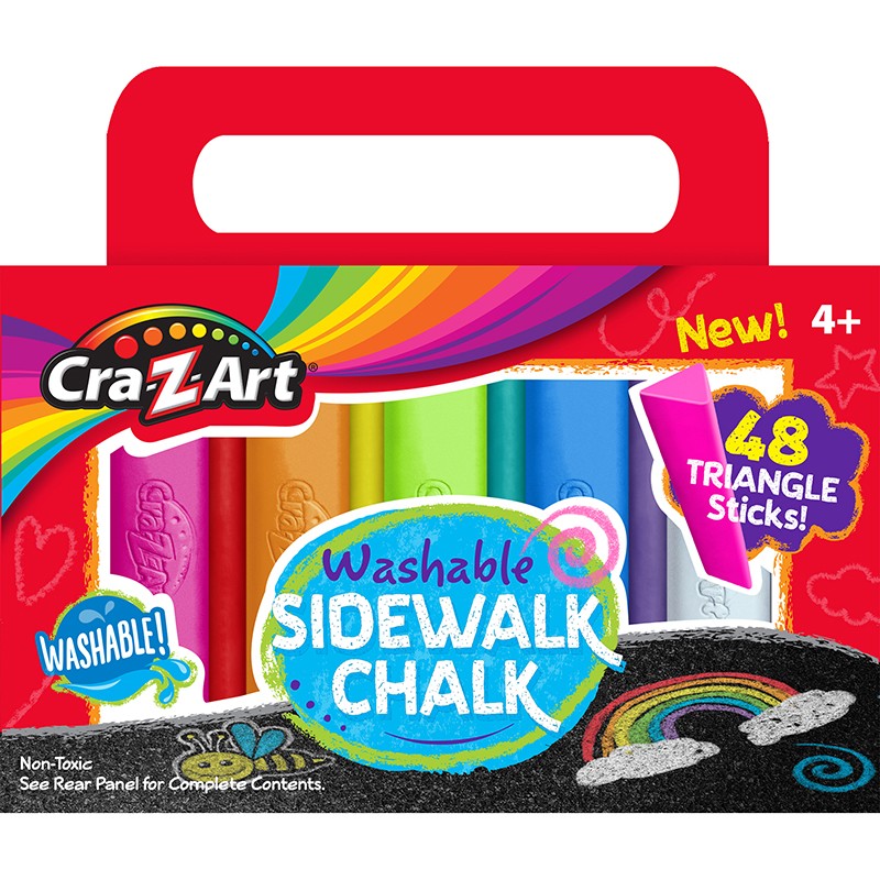 Washable Triangle Sidewalk Chalk Set, 48 Pieces