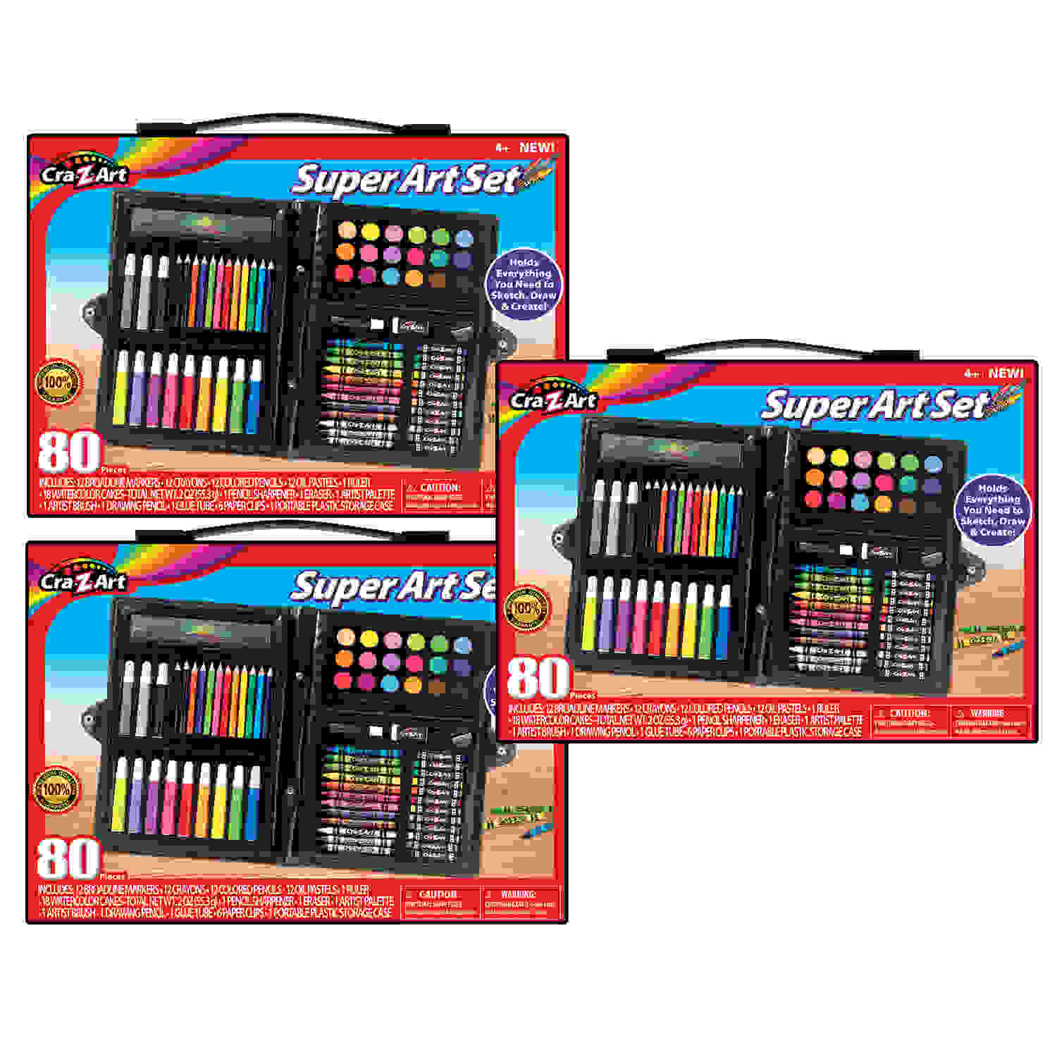 Art Set, 80 Pieces Per Set, 3 Sets