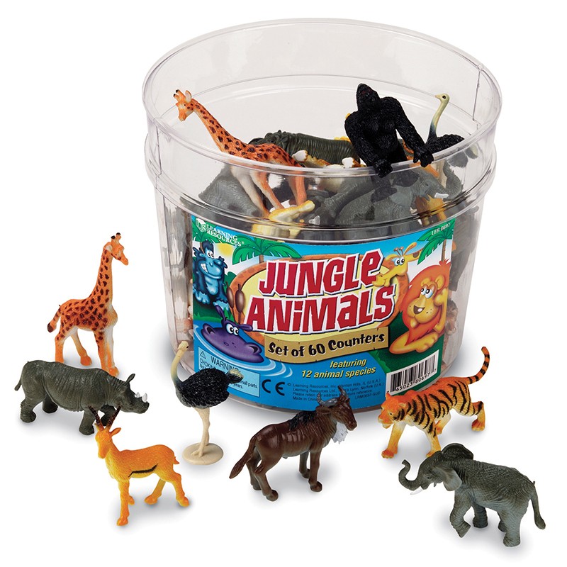 Jungle Animal Counters, Set of 60