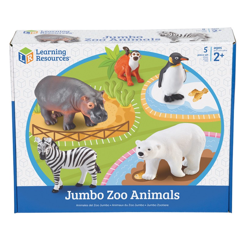 Jumbo Zoo Animals, Set of 5