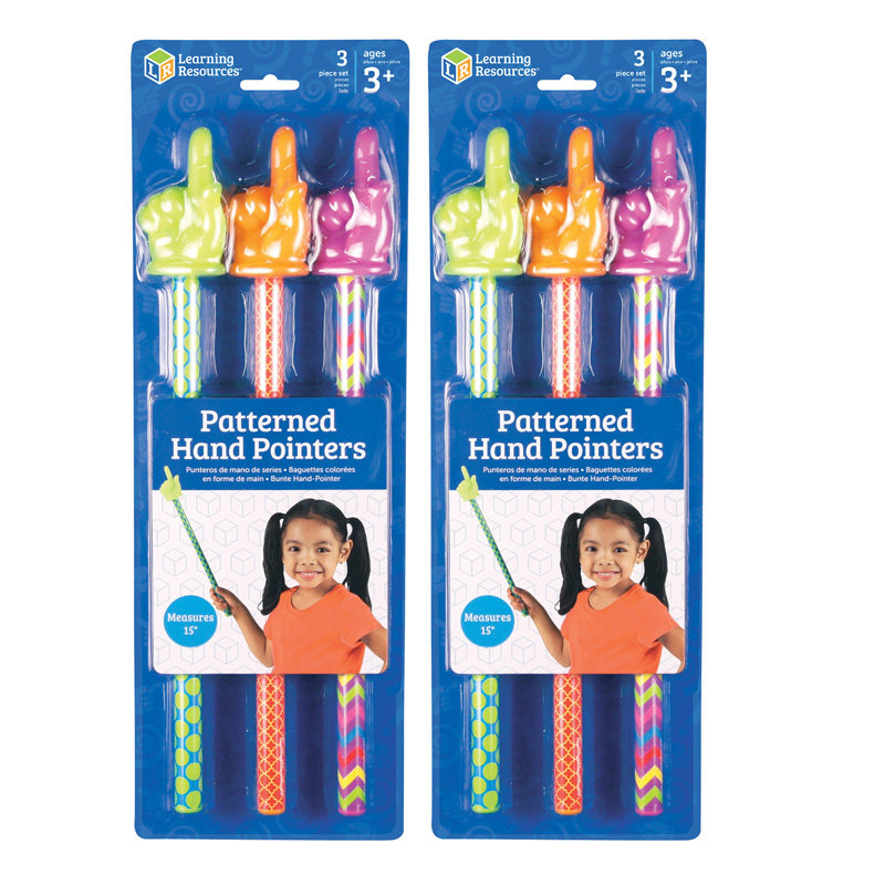 Patterned Hand Pointers, 3 Per Pack, 2 Packs