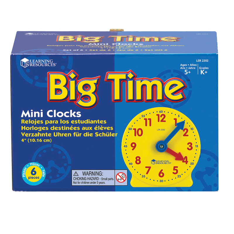 Big Time Geared Mini-Clocks, Set of 6