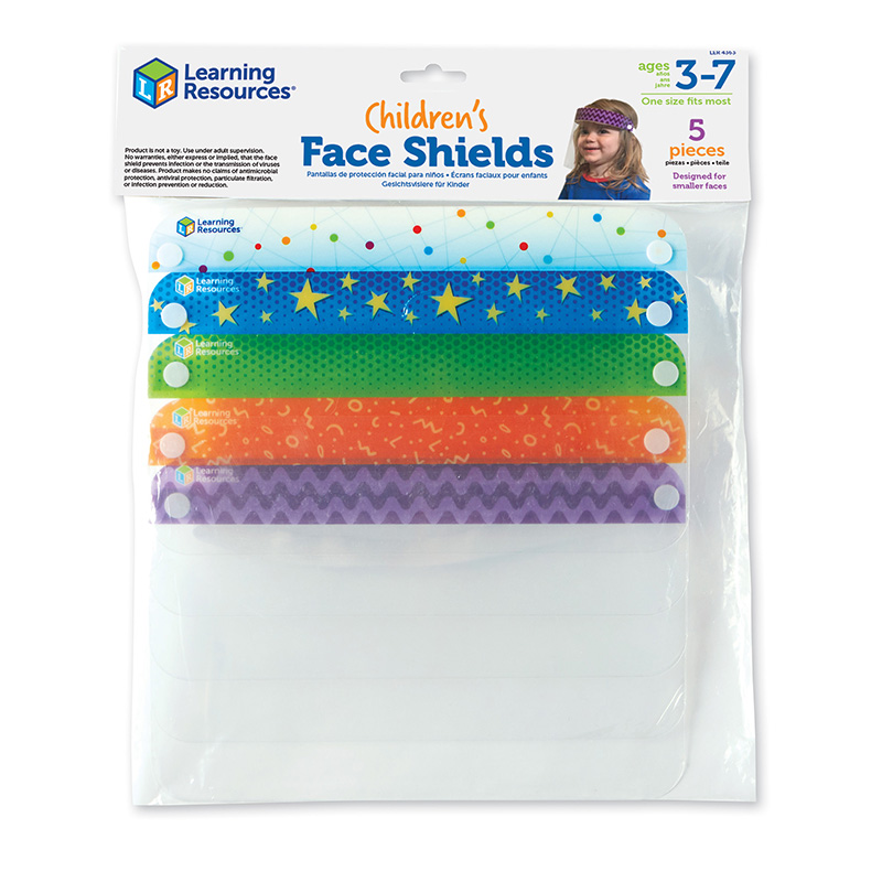 Children's Face Shields, Pack of 5