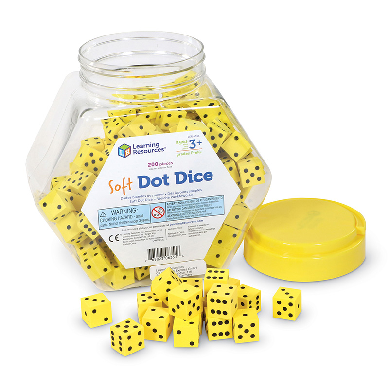 Soft Foam Dot Dice, 200 Count