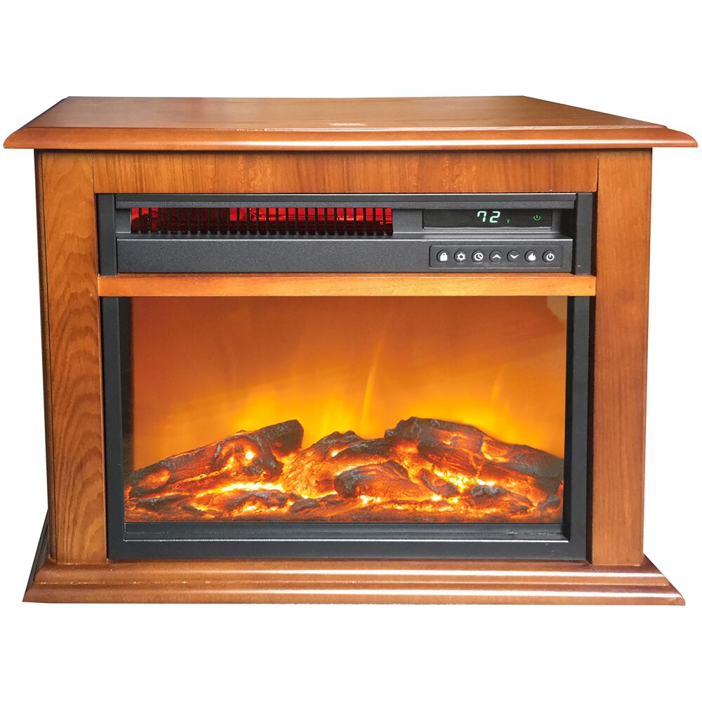 3-element small infrared fireplace with trim and feet